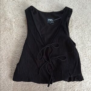 Zara Black Textured Tank Top
